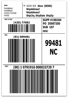 Sample GS1 128 Shipping Label - Commport Communications