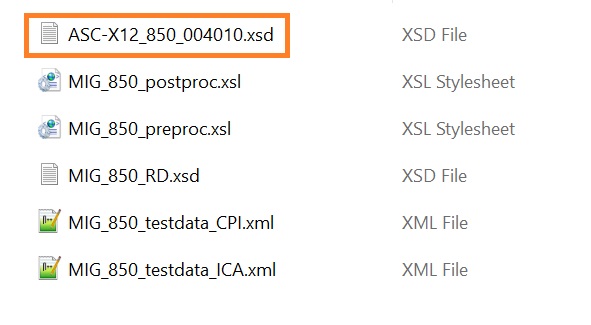 Use the schema from the downloaded zip file in EDI to XML Converter.