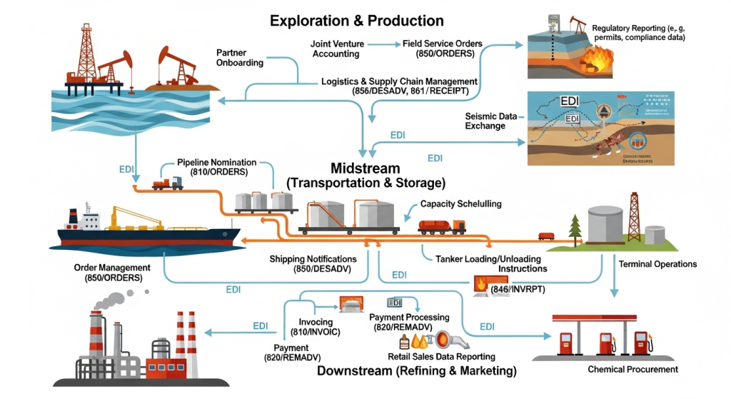 How EDI is Used Across the Oil and Gas Value Chain