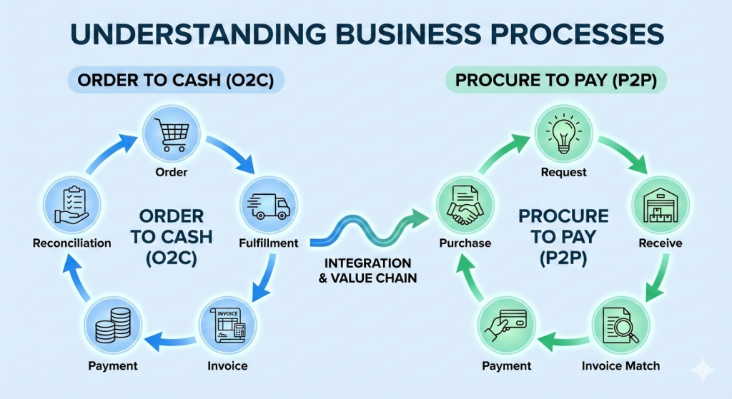 Understanding Order to Cash and Procure to Pay Processes