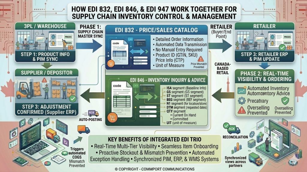 How EDI 832, EDI 846 and EDI 947 Work Together for Supply Chain Control